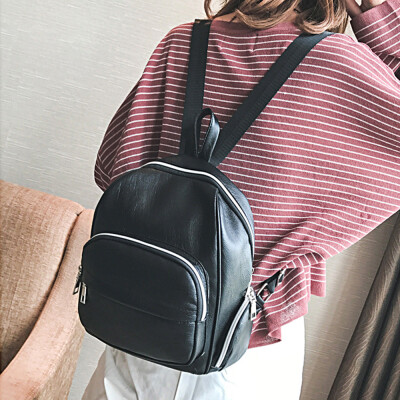 

Tailored Women Casual Solid Backpack Double Shoulder Bag Zipper Bag School Travel Bag