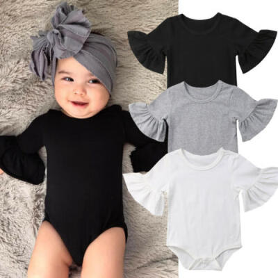 

Newborn Kids Baby Girl Fly Sleeve Romper Jumpsuit Bodysuit Clothes Summer Outfit