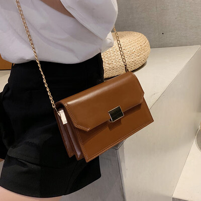 

Bag female 2019 new Korean version of the simple chain small square package ins super fire wild ins retro shoulder Messenger bag