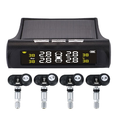 

Car TPMS Tire Pressure Digital Solar Energy Monitoring System Auto Security Tire Pressure Alarm Systems LCD Display with 4 Externa
