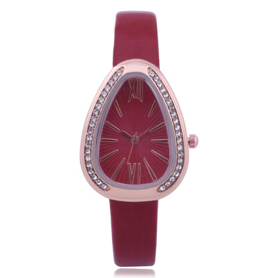 

Fashion dripping dial ladies irregular belt watch Roman scale diamond inlaid watch factory direct sales