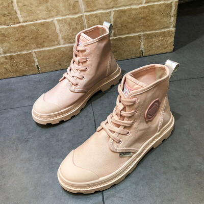 

Candy color high-heeled canvas shoes womens short boots spring&autumn single boots Korean version of the horse Dings boo