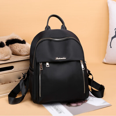 

Tailored Fashion Lady Wild Solid Color Oxford Cloth Large Capacity Backpack Student Bag