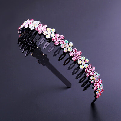

Beautiful headband with tooth head hoop rhinestone toughness strong hair front clip hair accessories