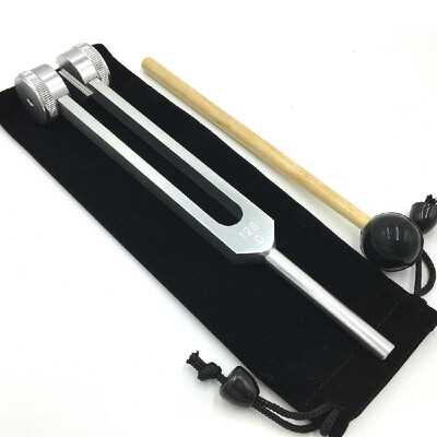 

128HZ Aluminum Alloy Silver Tuning Fork Chakra Hammer Ball Diagnostic Tool for Sound Healing Therapy