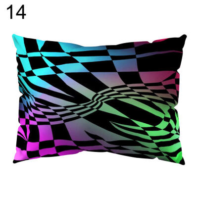 

Colorful Stripe Car House Pillow Case Cushion Cover Sofa Bed Car Office Decor