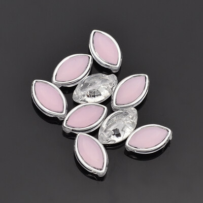 

Sew on Taiwan Acrylic Silver Plated Garment Accessories Horse Eye Pink 12x7x5mm Hole 05mm