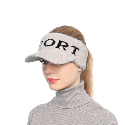 

Tailored Fashion Women Curling Baseball Hat Winter Warm Crown-less knitted Peaked Cap