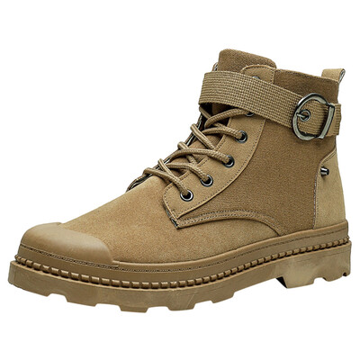 

2019 Fashion Winter Men Boots Ankle Boots Lace Up Outdoors Mens Basic Boot Work Low-heeled Lace Up Premium Shoes Work Boots