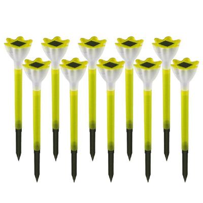 

10PcsSet LEDs Solar Powered Lawn Light Flower Shaped Outdoor Landscape Lamp for Pathway Garden Patio Yard Decoration