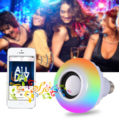 

E27 12W LED RGB Bluetooth Speaker Bulb Wireless Music Playing Light Lamp With Remote ControlLED Bulb Music Lamp