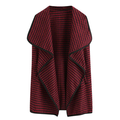 

Toponeto Women Plaid Open Front Sleeveless Coat Jacket Parka Outwear Cardigan Coat Tops