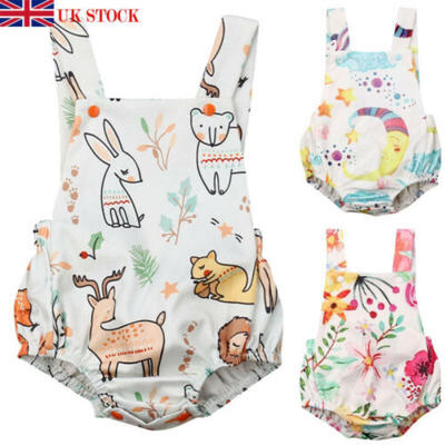 

UK Summer Newborn Baby Girl Floral Romper Bodysuit Jumpsuit Outfit Clothes New