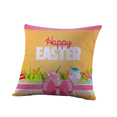 

Siaonvr Easter Cotton Pillow Case Sofa Waist Throw Cushion Cover Home Decor