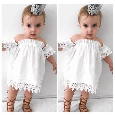 

Toddler Kids Baby Girls Clothes Lace Top Dress Party Gown Formal Dress Sundress