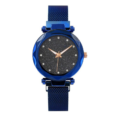 

Women Fashion Brilliant Starry Night Dial Watch Lady Simple Exquisite Metal Quartz Wrist Watch