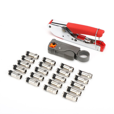 

〖Follure〗Coaxial Cable Wire Stripper RG6RG59 Compression F Connector Crimping Pliers Kit