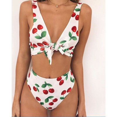 

Women Padded High Waist Bikini Floral Swimsuit Beachwear Bathing Suit Swimwear