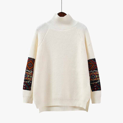 

〖Follure〗Women Round Neck Hand Sleeve Stitching Sweater Long Sleeve Pullover Top Blouse