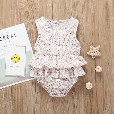 

Summer Newborn Infant Baby Girl Floral Clothes Sleeveless Romper Dress Outfit