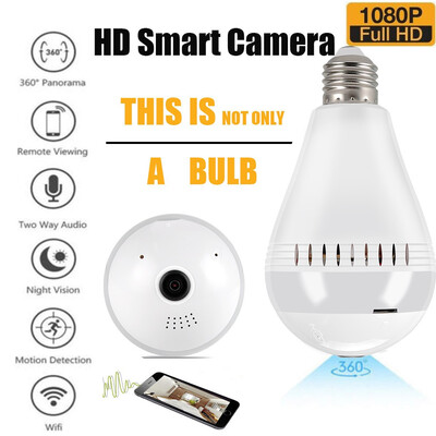 

〖Follure〗HD 1080P WiFi IP Wireless 360° Panoramic Home Security Bulb Night Vision Camera