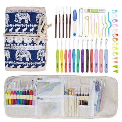 

14pcs Crochet Hooks Set TPR Aluminum Needles Knit Craft Yarn Sewing Tools