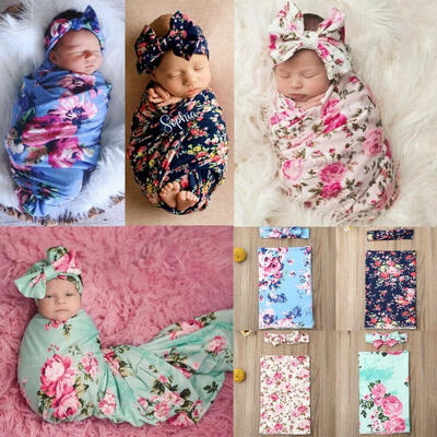 

2Pcs Newborn Baby Floral Snuggle Swaddling Wrap Blanket Sleeping Bag Swaddle