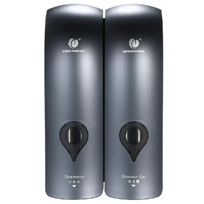 

CHUANGDIAN 300ml2 NO Drilling Wall Mounted Double-Head Manual Soap Dispenser Bathroom Shower Gel Liquid Shampoo Dispenser Holder