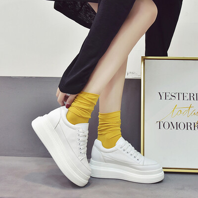

Increased small white tide shoes female 2019 summer new autumn shoes wild thick bottom increased net red student white shoes autumn