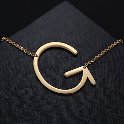 

Gold Color 26 Letter Alphabet Pendant Necklace Free combination Initial Charm Women Jewelry