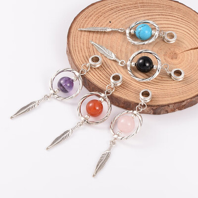 

Antique Silver Alloy Mixed Stone European Dangle Beads 65mm Hole 45mm