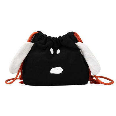 

Animal Dog Shoulder Handbags Canvas Women Drawstring Crossbody Bags Clutch