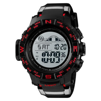 

SKMEI Mens 56mm Sports Watch With Stainless Steel Watchband Waterproof Digital Watch For Men