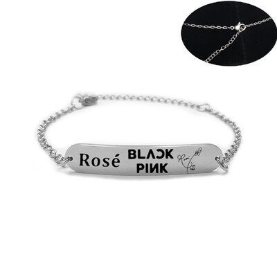

Kpop Blackpink Bracelet Wristband JISOO Jennie Rose Lisa Signature Bracelet Adjustable Fashion Jewelry