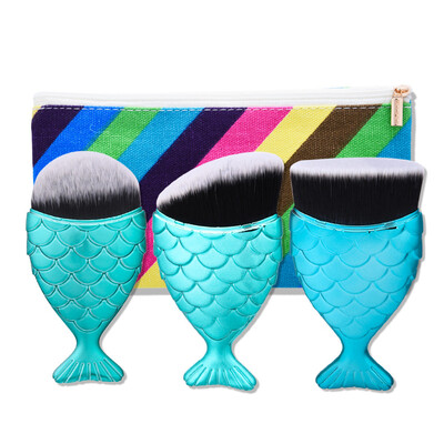 

〖Follure〗3PCS Fish Scale Makeup Brush Fishtail Bottom Brush Powder Blush Cosmetic Brush