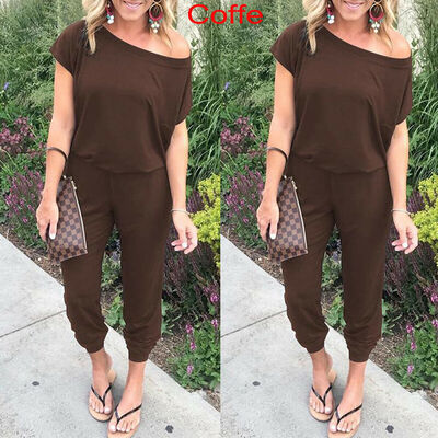 

Womens Boho Cold Shoulder Clubwear Playsuit Bodycon Party Trousers Jumpsuit