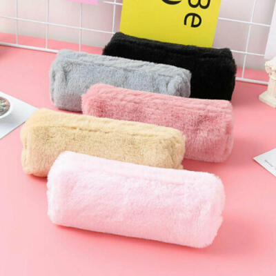 

Girl Cute Plush Fuzzy Fluffy Pencil Case Makeup Pouch Coin Purse Storage Bag