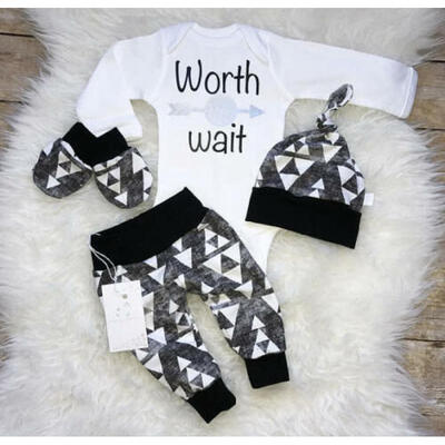 

UK Stock Newborn Baby Boys Romper TopsLong Pants Hat Clothes Outfits 0-18M AN