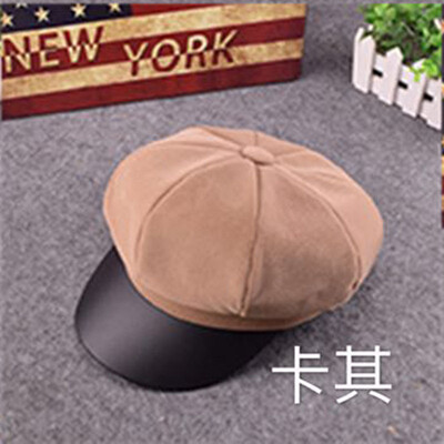 

Ins net red beret women Korean version of wild wool octagonal hat autumn&winter English Japanese painter hat women tide