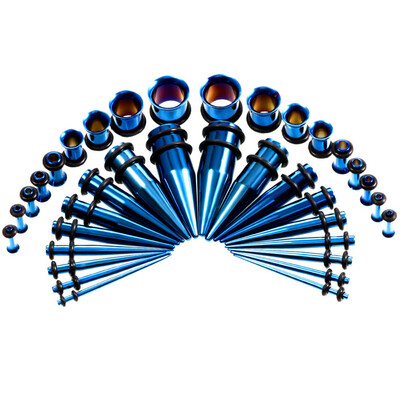 

36pcs Ear Gauges Stretching Kit Surgical Steel Plugs&Tapers Set 14G-00G