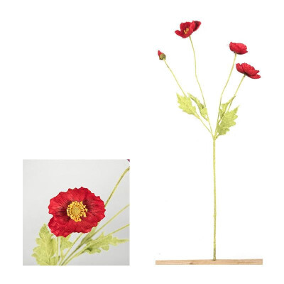 

Simulation poppy fake flowers floral wedding home decoration potted plants Orange