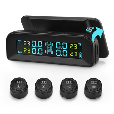 

AutoLover C260 Tire Pressure Monitoring System Solar TPMS Universal Real-time Tester LCD Screen with 4 External Sensors