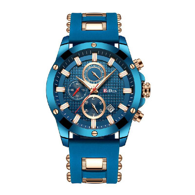 

BIDEN Men Stainless Steel Band Watches Casual Quartz Watch Multifunctional Sport Calendar Wrist Watch