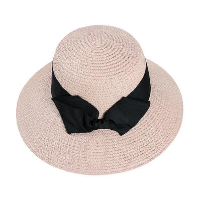 

Large Brim Bowknot Decor Straw Cap Women Beach Crochet Visor Hat Sun Cap