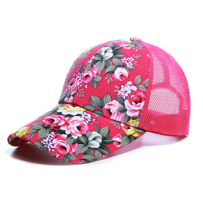 

Mesh Back Hawaii Cap Tropical Floral Snapback Adjustable Sunscreen Baseball Cap