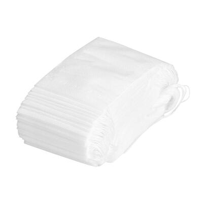 

Greensen 100Pcs Empty Non-Woven Tea Bags Herbs Filter Loose Paper with Drawstring Tea Bag Non-Woven Tea Bag