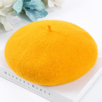 

2019 new beret retro pumpkin hat student literary artist hat wool plus thick hundred-set womens hat