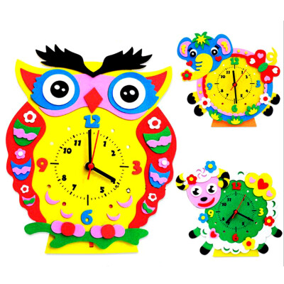 

Handmade DIY 3D Animal Learning Clock Kids Crafts Educational Toy