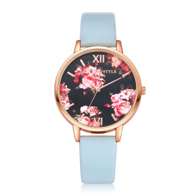 

Unique Womens Watches Flower PatternThin Scale Silver Dial Ladies Quartz Wristwatch Leather Clock Fashion Relogio Feminino