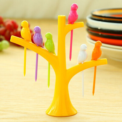 

〖Follure〗Birdie Fruit Fork Birds On The Tree Dessert Cake Dinnerware Party Cocktail Hot